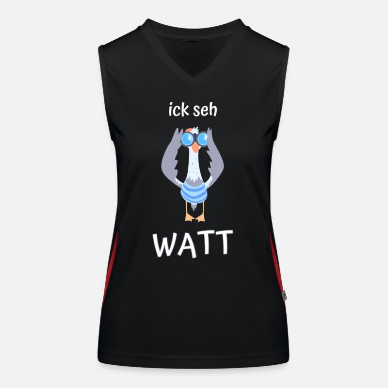 ick seh watt Möwe Fernglas Funktionelles Kontrast-Tank Top für Frauen