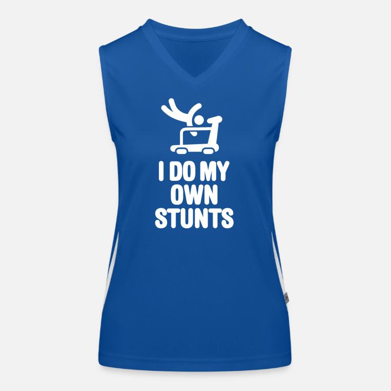 Fun treadmill training, I do my own stunts Women's Functional Contrast Tank Top