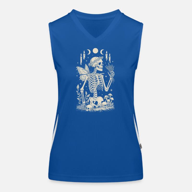 Gothic Skelett Fee mit Mondphasen Funktionelles Kontrast-Tank Top für Frauen