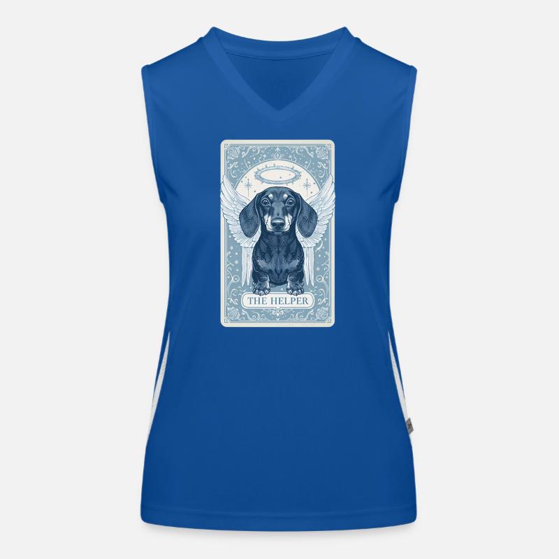 Carte de tarot de Noël – Teckel Ange « L'Aide » Débardeur respirant contrasté Femme