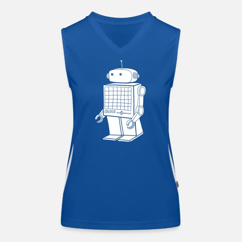 Retro Robot – Vintage AI Android Design Women's Functional Contrast Tank Top