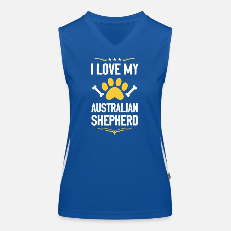 Ich liebe Aussie Shepherd Funktionelles Kontrast-Tank Top für Frauen