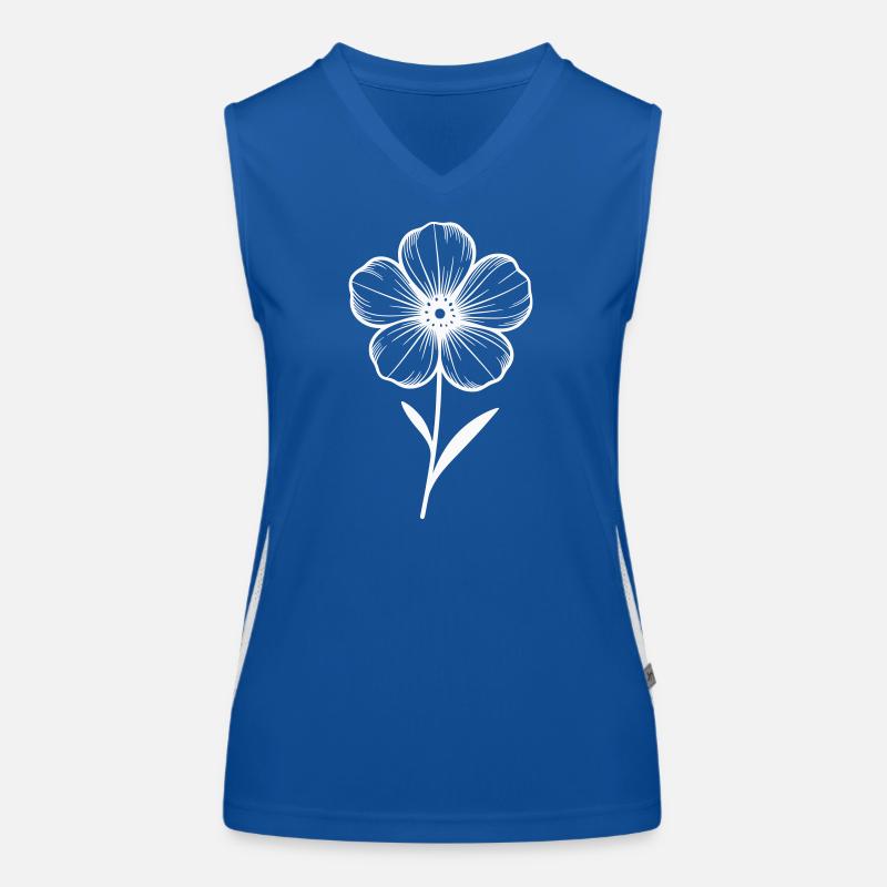 Fleur blanche graphique - variable de couleur Débardeur respirant contrasté Femme