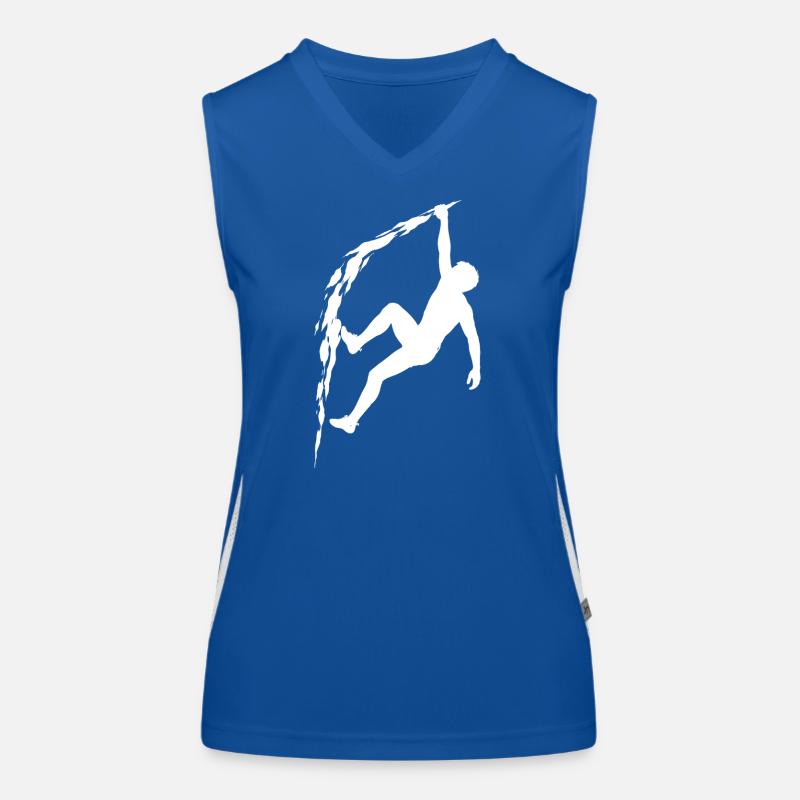 Climbing Silhouette Free Climbing Extreme Sport Mountain Women's Functional Contrast Tank Top