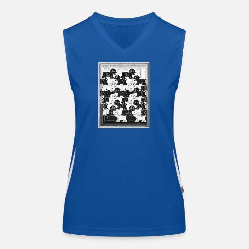 Dackelwelpen im monochromen Muster Funktionelles Kontrast-Tank Top für Frauen