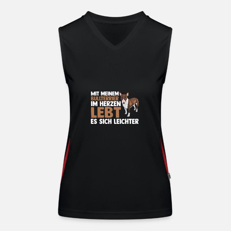 Hund Bullterrier Funktionelles Kontrast-Tank Top für Frauen