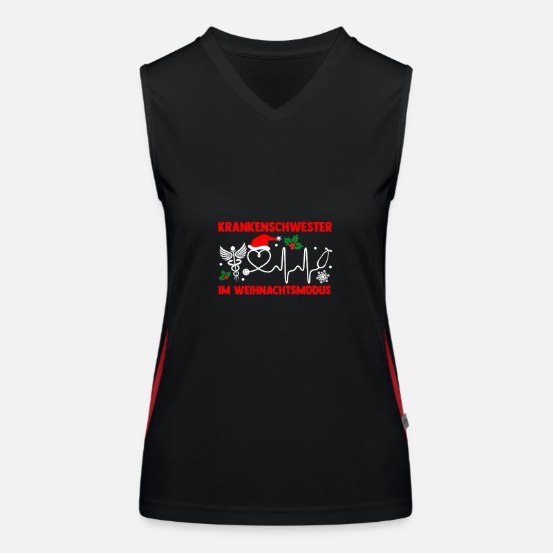 Weihnachtsmann Weihnachten Krankenschwester Funktionelles Kontrast-Tank Top für Frauen