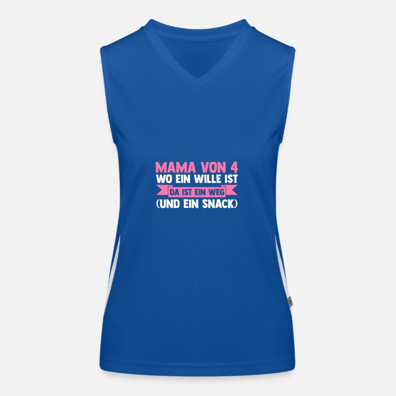 Mama Von 4 Kindern Funktionelles Kontrast-Tank Top für Frauen