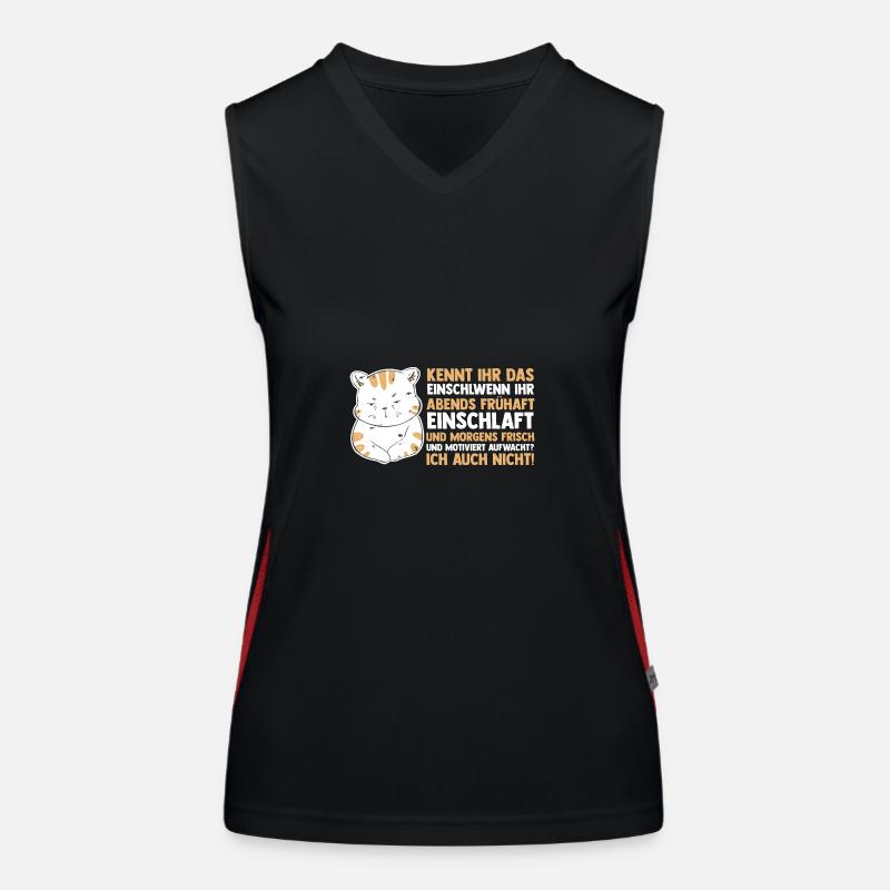Faulenzer Langschläfer Motivation Katze Funktionelles Kontrast-Tank Top für Frauen