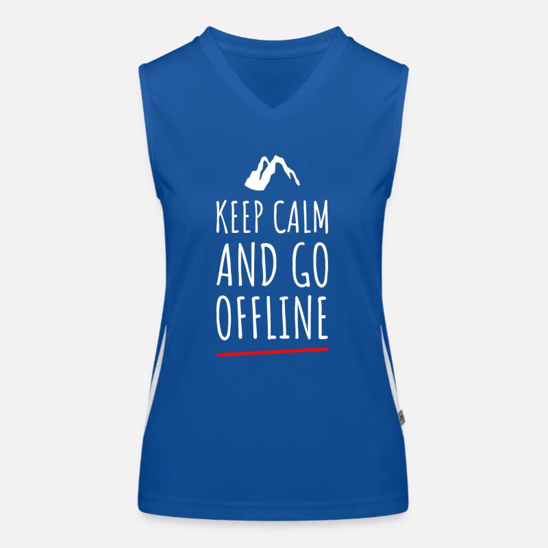 Restez calme et déconnectez-vous. Conception de randonnée Débardeur respirant contrasté Femme