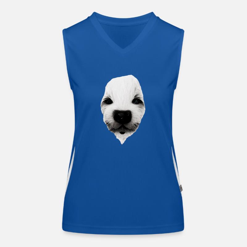 Welpen Gesicht Funktionelles Kontrast-Tank Top für Frauen