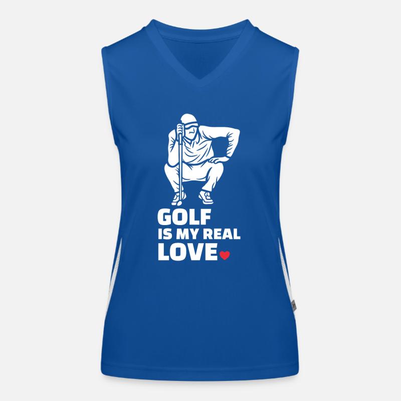 Ich Liebe Golf Funktionelles Kontrast-Tank Top für Frauen