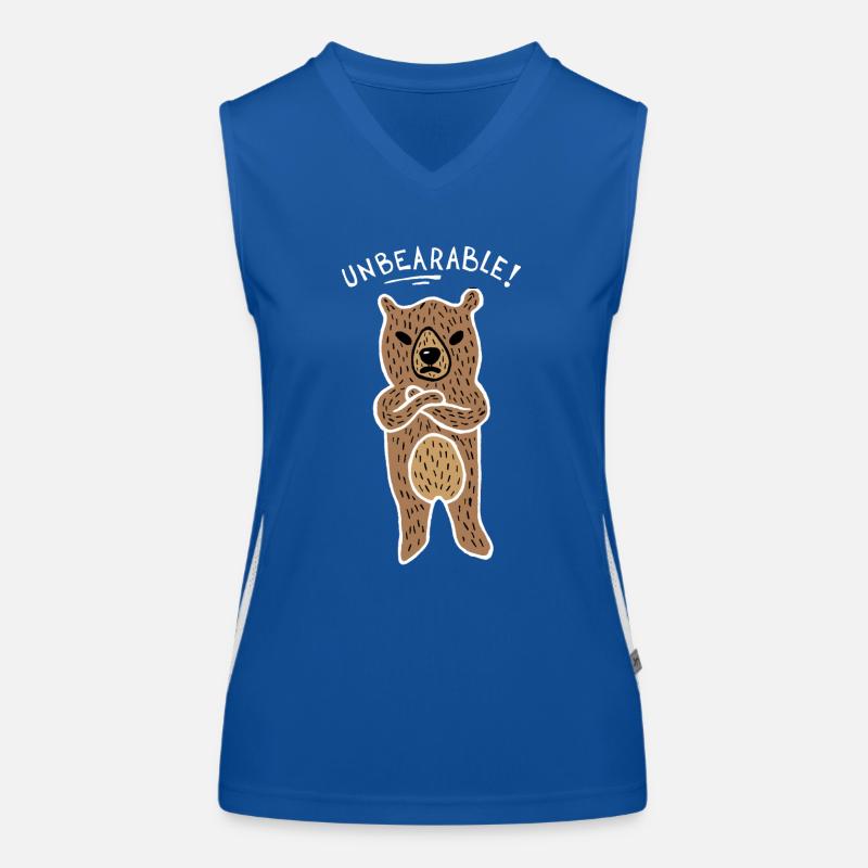 Unbearable Bear (White) Women's Functional Contrast Tank Top