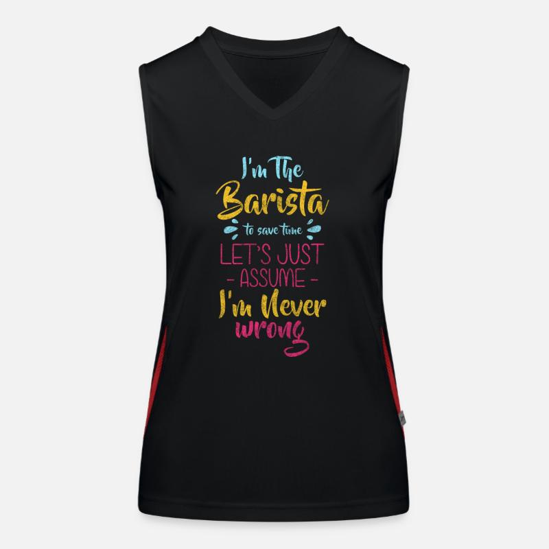 Barkeeper Kaffeetrinker Morgenmuffel Funktionelles Kontrast-Tank Top für Frauen