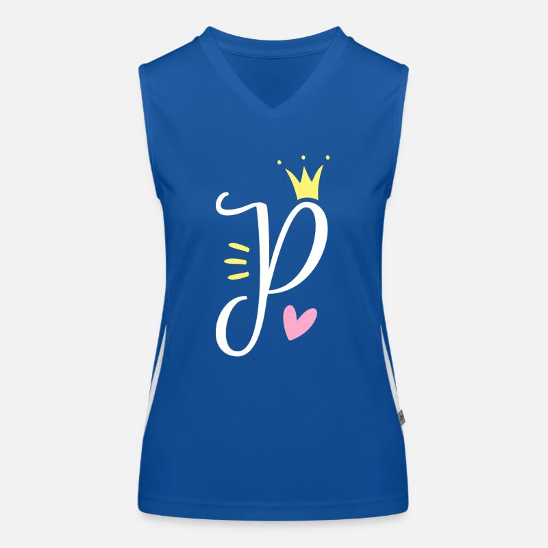 Buchstabe P Anfangsbuchstabe Krone Funktionelles Kontrast-Tank Top für Frauen