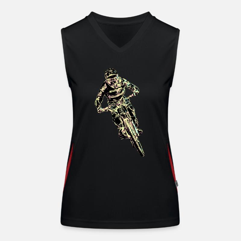 MTB-Abfahrt Funktionelles Kontrast-Tank Top für Frauen