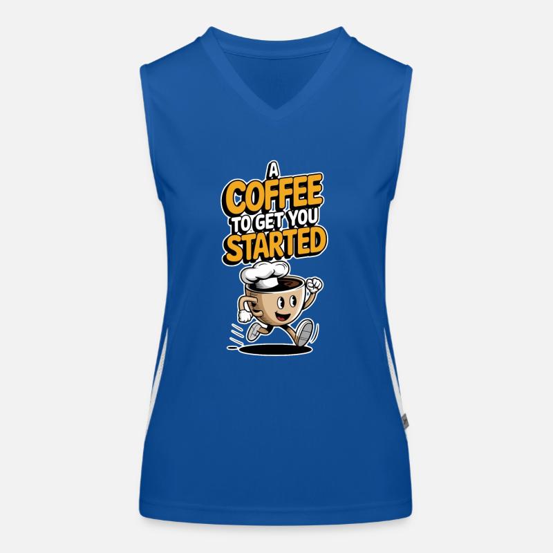 Ein Kaffee zum Start in den Tag Funktionelles Kontrast-Tank Top für Frauen