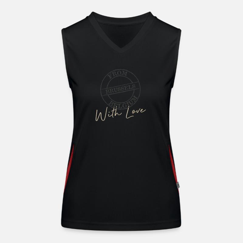 Brüssel mit Liebe Funktionelles Kontrast-Tank Top für Frauen