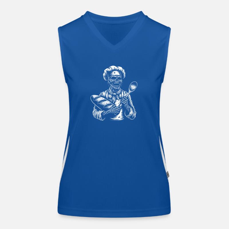Zombie als Bäcker - gruseliger Horror Bäcker Funktionelles Kontrast-Tank Top für Frauen