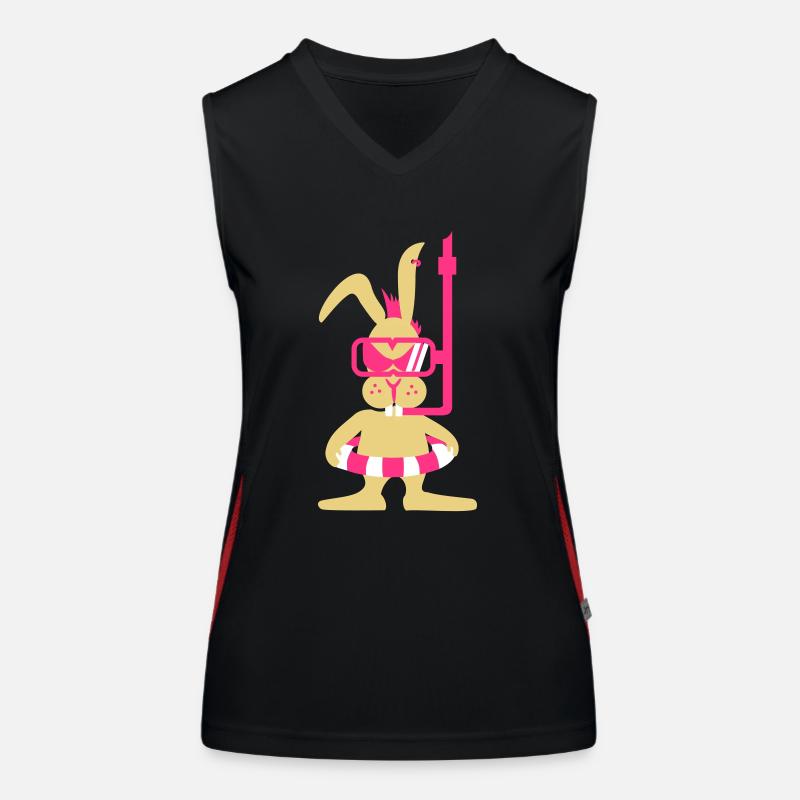Diver bunny (3c) Funktionelles Kontrast-Tank Top für Frauen