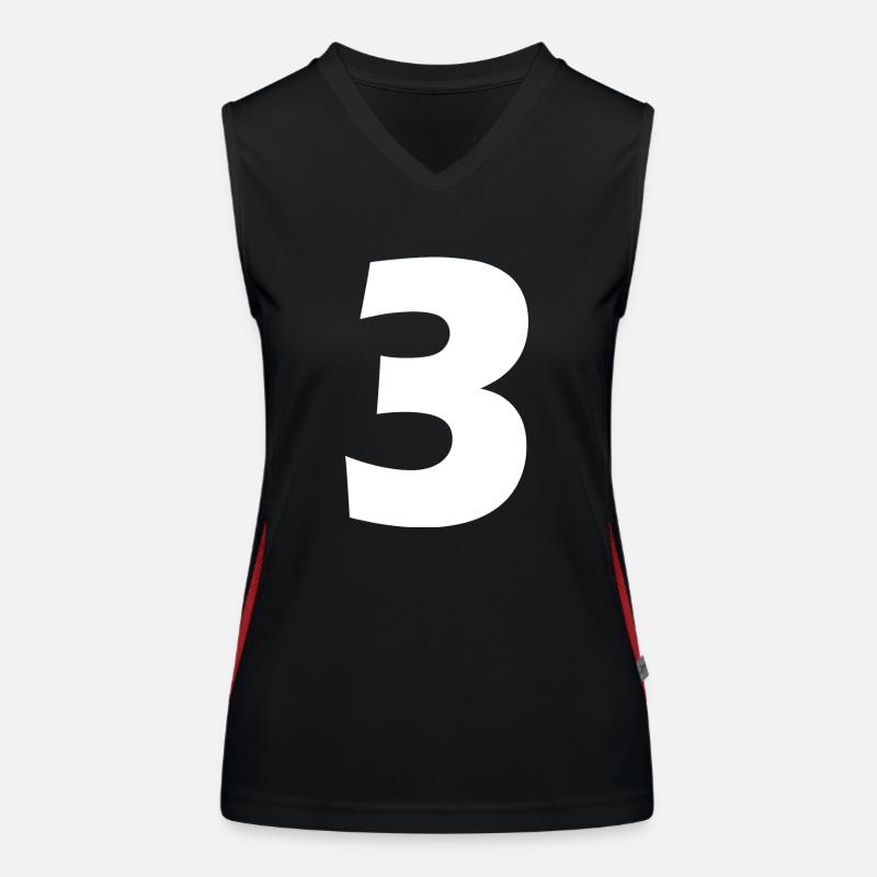 3 - Women's Functional Contrast Tank Top - black/red