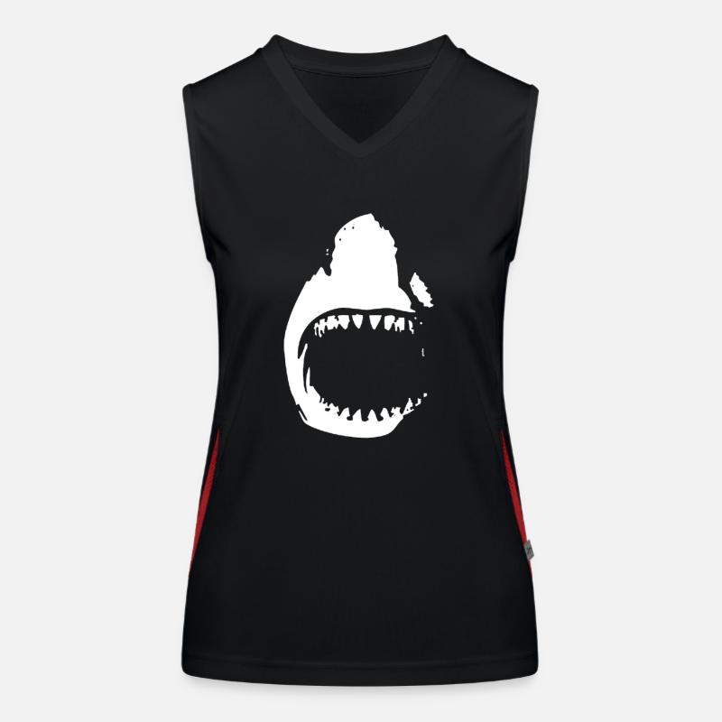 Schwarzer Hai Funktionelles Kontrast-Tank Top für Frauen