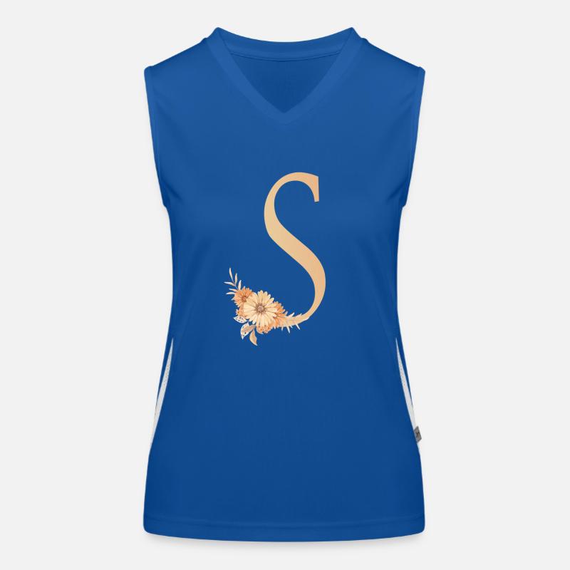 Buchstabe S mit Blumen Funktionelles Kontrast-Tank Top für Frauen