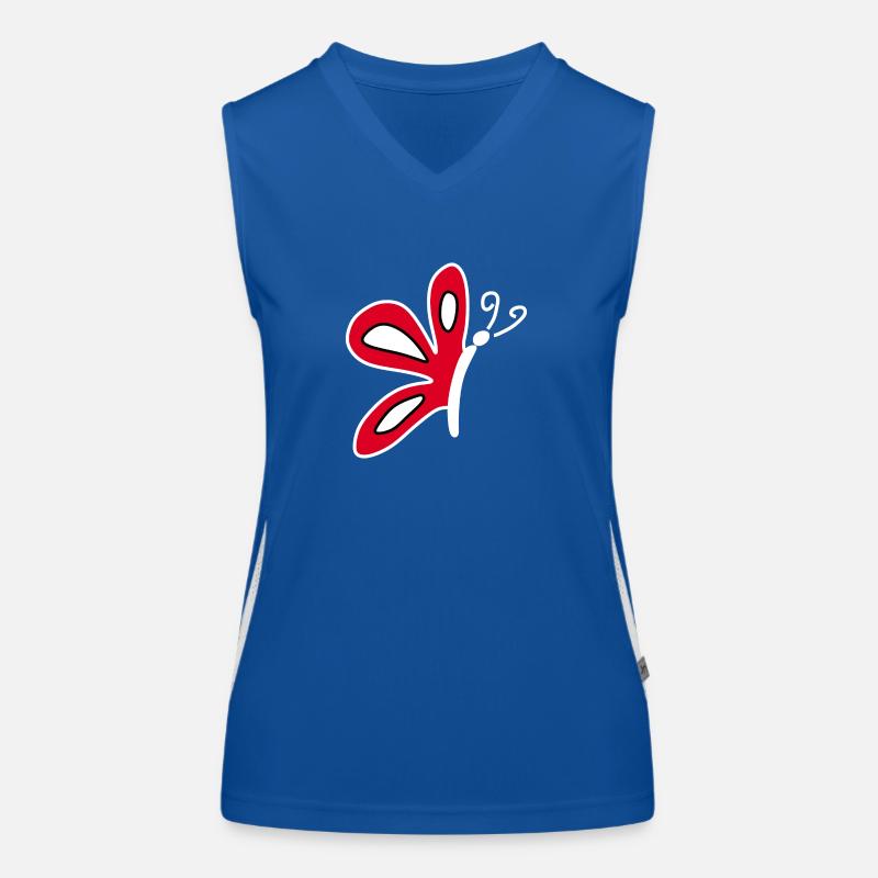Schmetterlinge rot Funktionelles Kontrast-Tank Top für Frauen