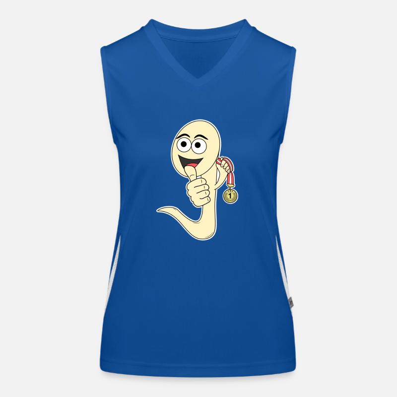 Sieger Sperma lustig Nummer 1 Funktionelles Kontrast-Tank Top für Frauen