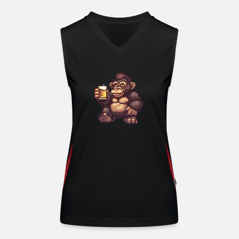 Gorilla Bier Pixel Funktionelles Kontrast-Tank Top für Frauen