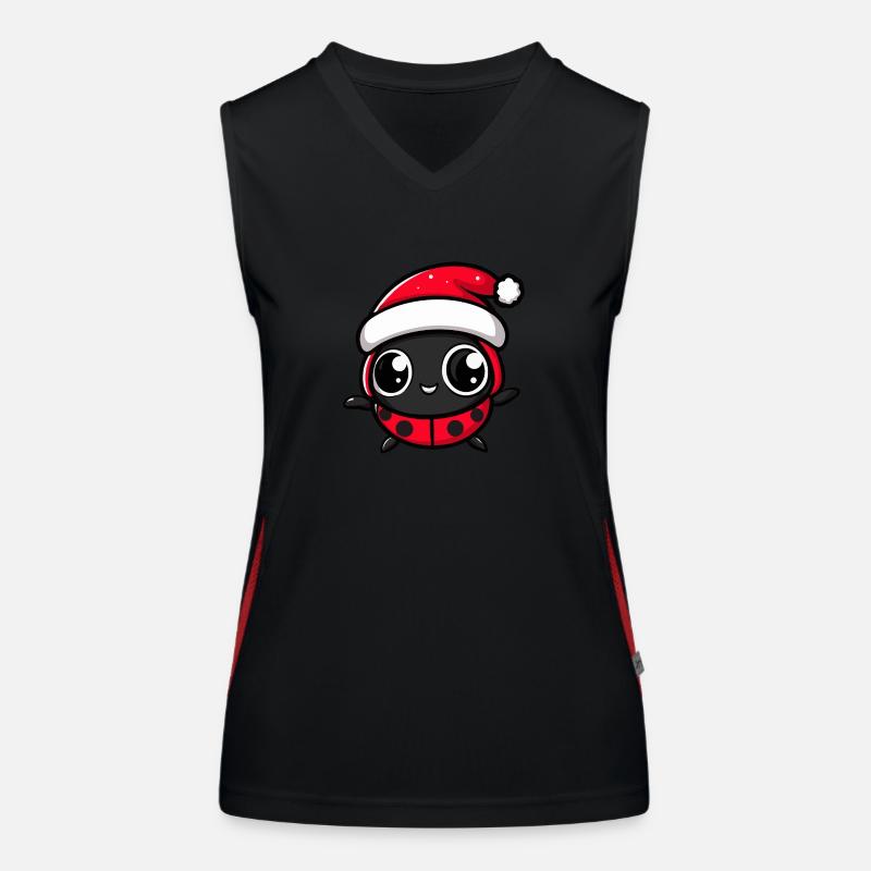 Ladybug Christmas Cute Women's Functional Contrast Tank Top