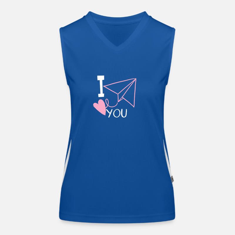 Ich liebe dich Funktionelles Kontrast-Tank Top für Frauen