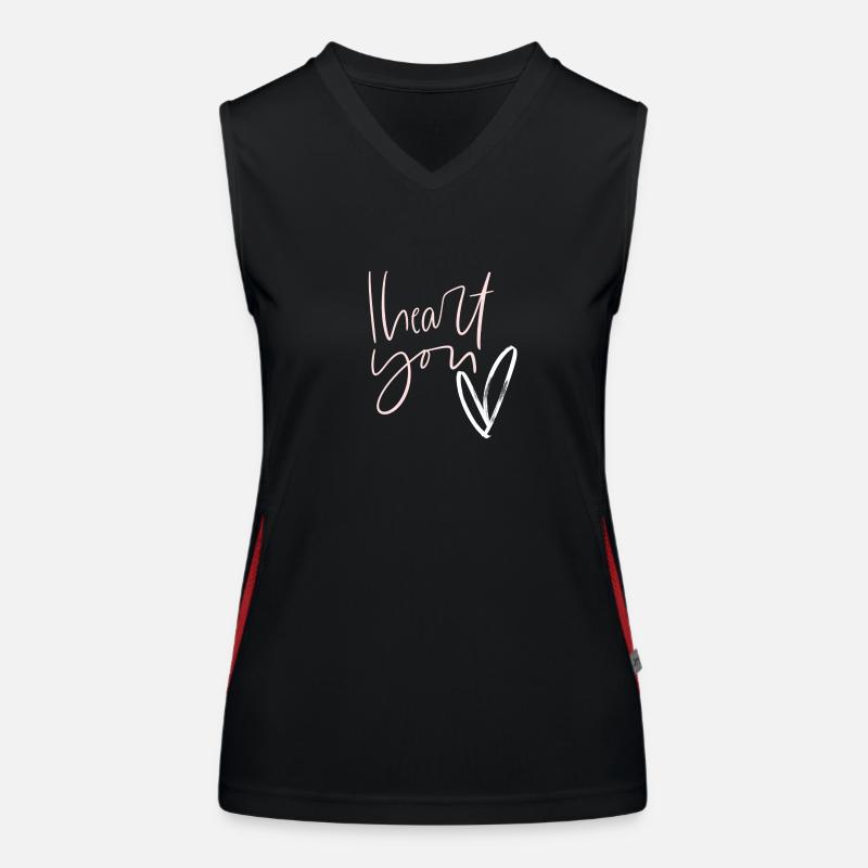 Ich liebe dich Funktionelles Kontrast-Tank Top für Frauen