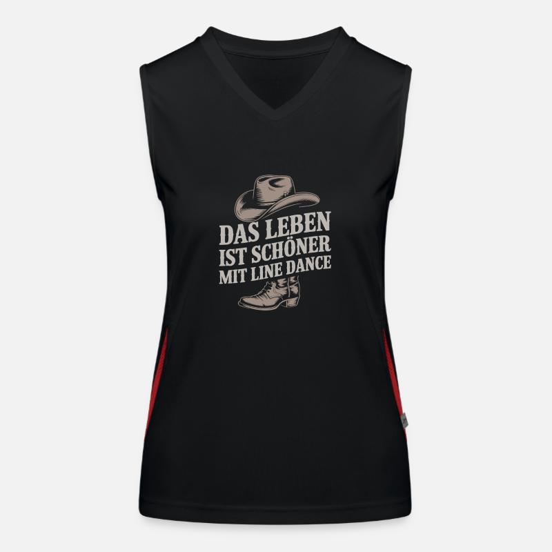 Das Leben ist schöner mit Linedance Funktionelles Kontrast-Tank Top für Frauen