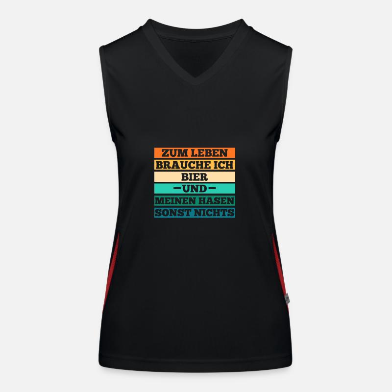 Bier Kaninchen Hase Funktionelles Kontrast-Tank Top für Frauen