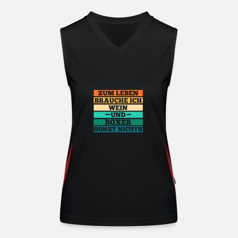Hund Wein Deutscher Boxer Funktionelles Kontrast-Tank Top für Frauen