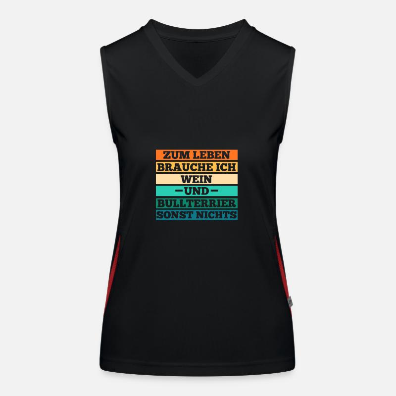 Hund Wein Bullterrier Funktionelles Kontrast-Tank Top für Frauen