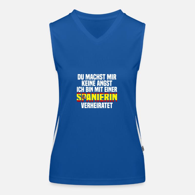 Du machst mir Keine Angst ich bin mit einer Spanie Funktionelles Kontrast-Tank Top für Frauen