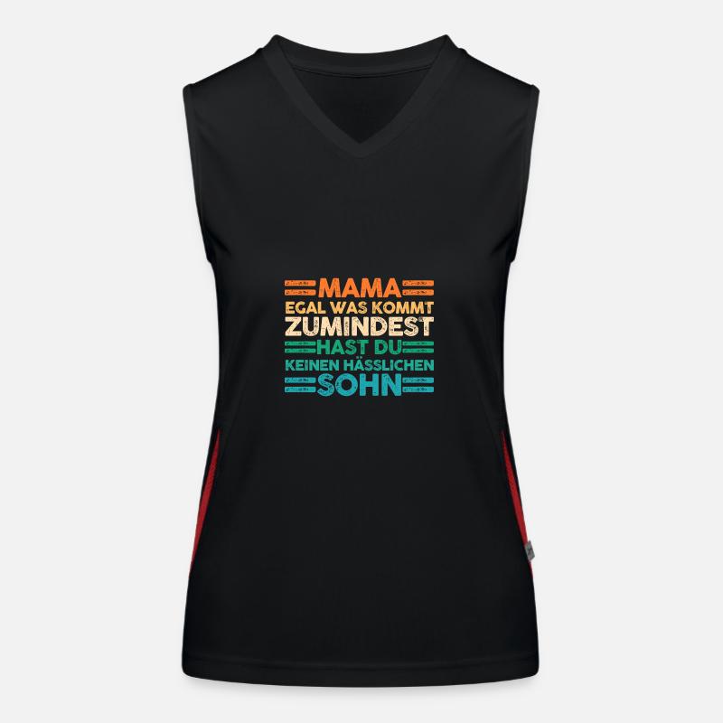 Sohn Muttertag Mutter Mama Funktionelles Kontrast-Tank Top für Frauen