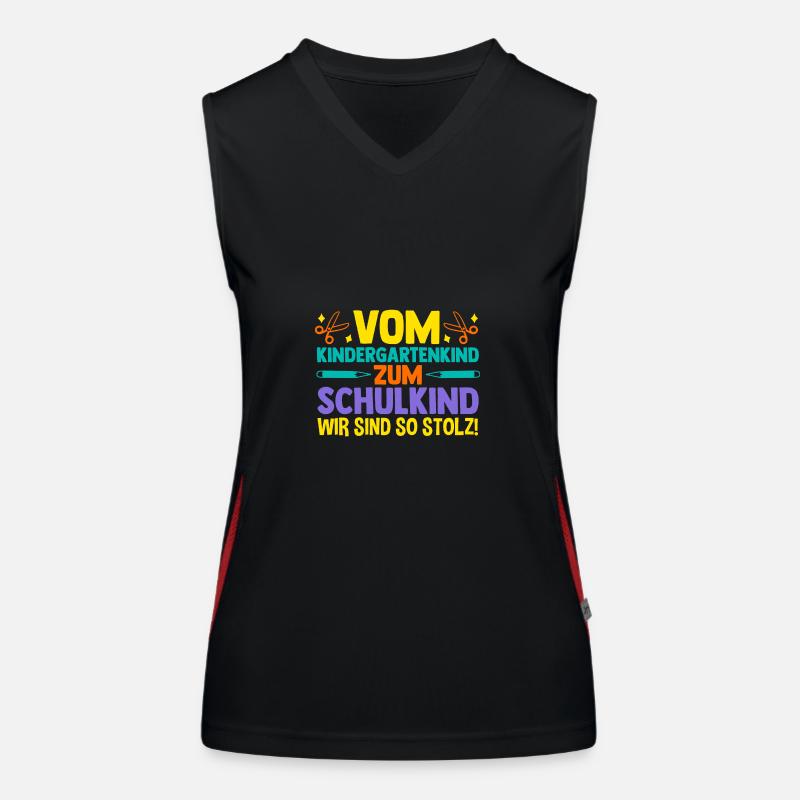 Eltern Schulkind Grundschule Erste Klasse Einschul Funktionelles Kontrast-Tank Top für Frauen