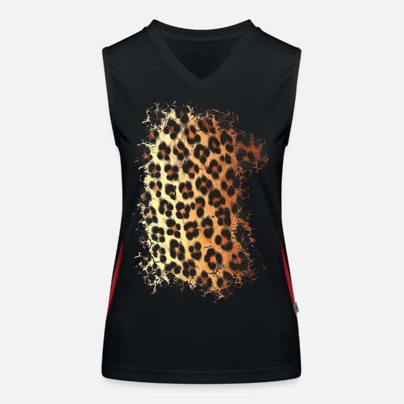 Leopard pelliccia modello Top sportivo da donna in contrasto cromatico