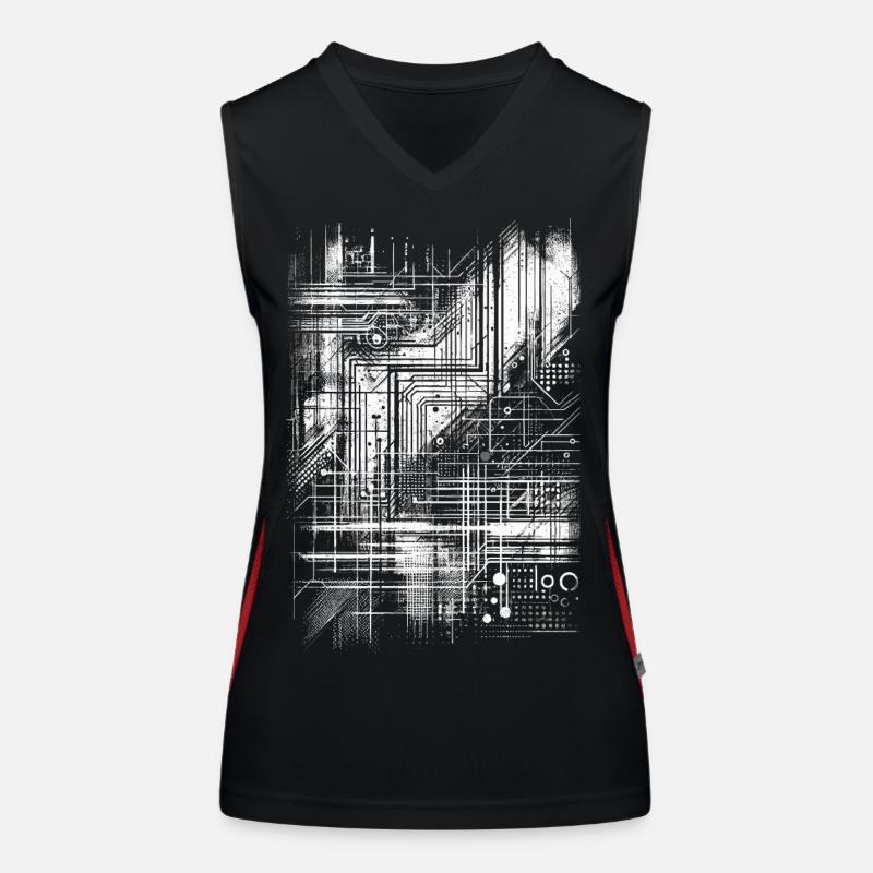 Timeless Grunge Pattern in White Women's Functional Contrast Tank Top