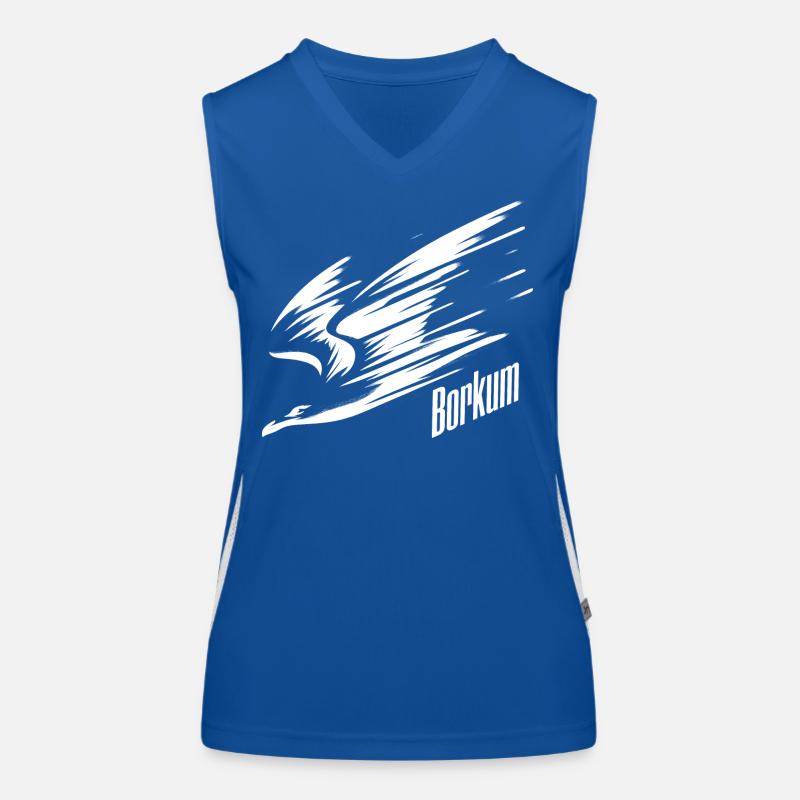Borkum Dive Low Flyer Seagull Vacation T-Shirt Women's Functional Contrast Tank Top