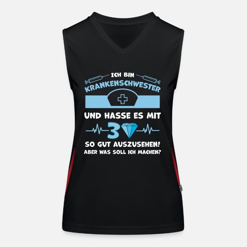 Krankenschwester 30. Geburtstag Glückwunsch Funktionelles Kontrast-Tank Top für Frauen