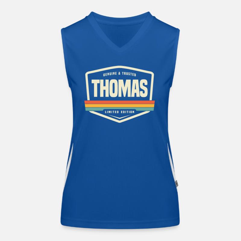 Thomas Genuine and Trusted Funny Name Thomas Women's Functional Contrast Tank Top