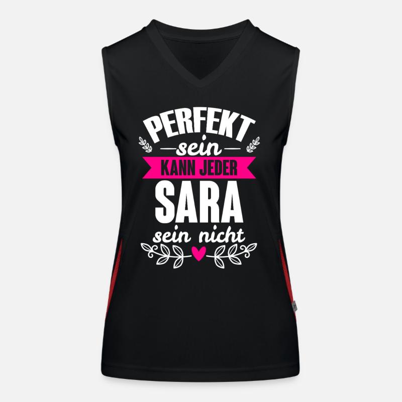 Sara - Perfekt Sein Kann Jeder Sara Nicht Funktionelles Kontrast-Tank Top für Frauen