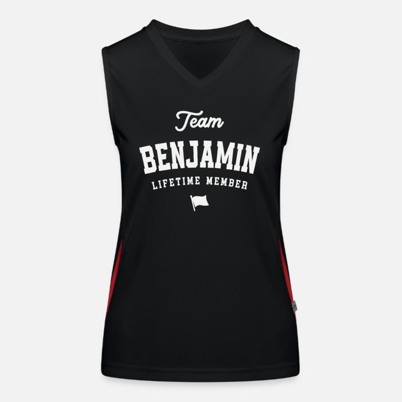 Membre à vie de l’équipe Benjamin Funny Name Benjamin Débardeur respirant contrasté Femme