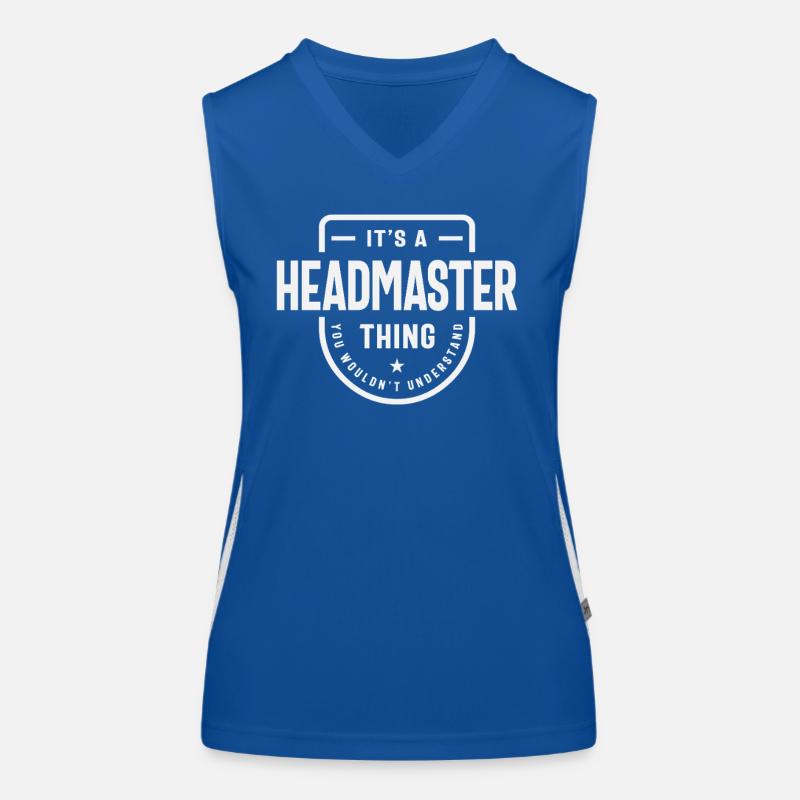 Headmaster Job Title Birthday Worker Idea Women's Functional Contrast Tank Top