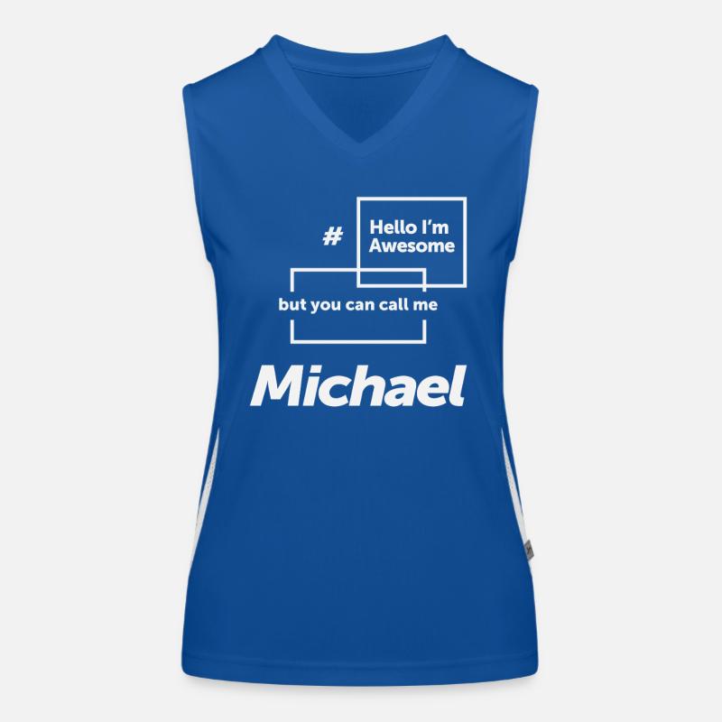 Hello I'm Awesome Michael Funny Name Michael Women's Functional Contrast Tank Top