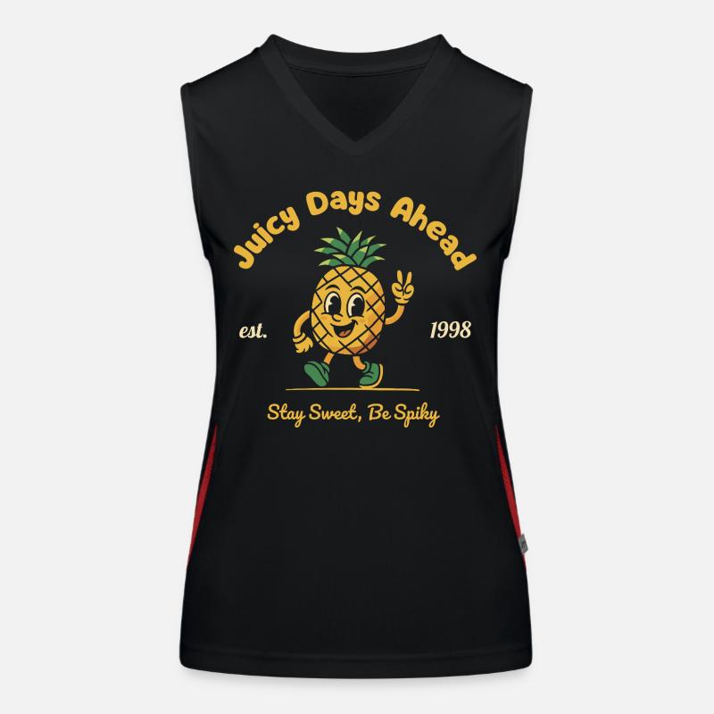 Pineapple Design - Juciy Days Ahead Women's Functional Contrast Tank Top